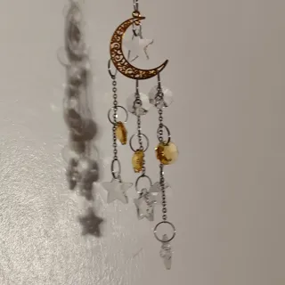 Colgante de Cristal Luna y Estrellas