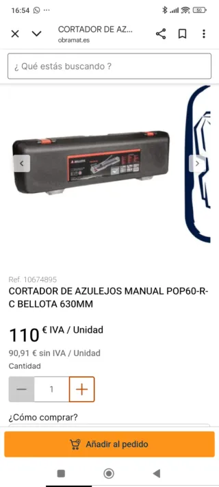 Cortador Azulejos Bellota POP60-R-C 630M