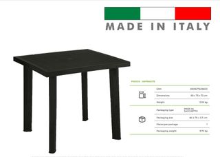 Tavolo Fiocco Antracite 80x75 cm