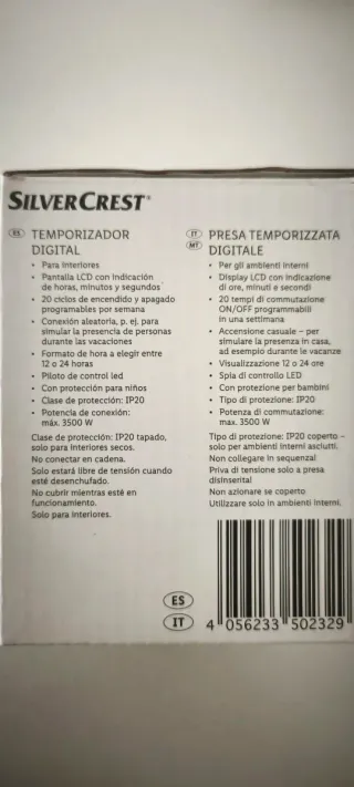 Enchufe Temporizador Digital Silvercrest