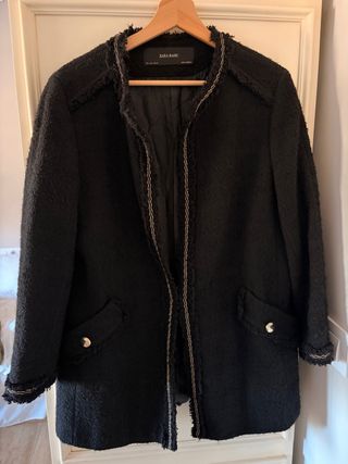 Chaqueta Zara Tweed Negra