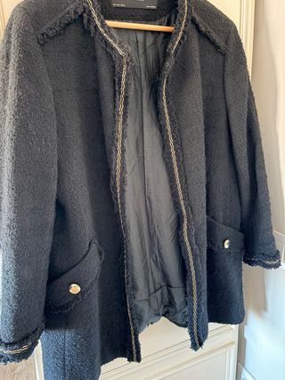 Chaqueta Zara Tweed Negra