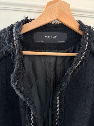 Chaqueta Zara Tweed Negra