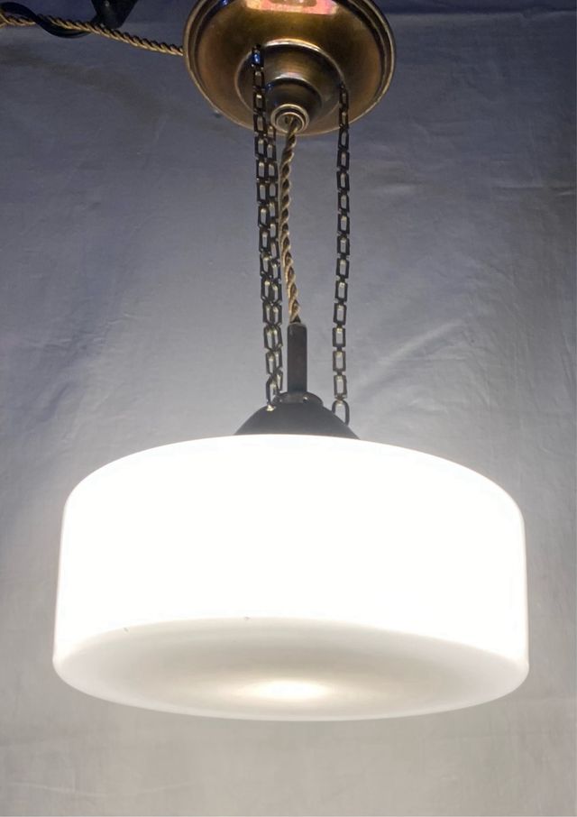 Lámpara Opalina Art Déco Dorada