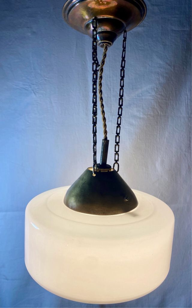 Lámpara Opalina Art Déco Dorada