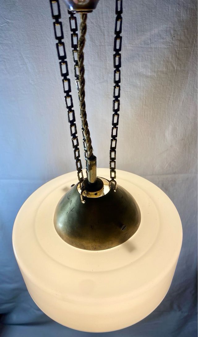 Lámpara Opalina Art Déco Dorada