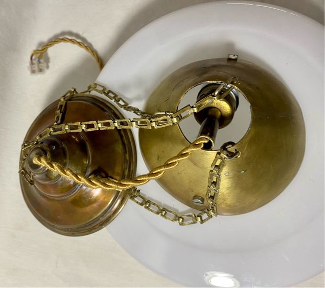 Lámpara Opalina Art Déco Dorada