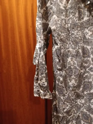 Blusa Cortefiel Estampada Gris Talla L