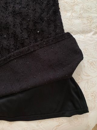 Vestido fiesta Zara tul brillo negro corto
