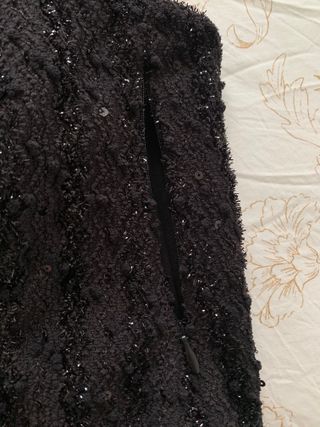 Vestido fiesta Zara tul brillo negro corto