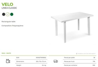 Tavolo Rettangolare Velo Bianco