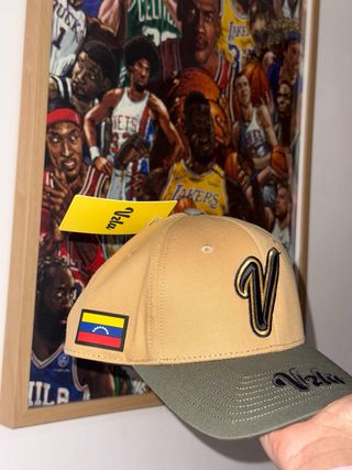 Gorra Vzla Venezuela Beige y Verde Militar