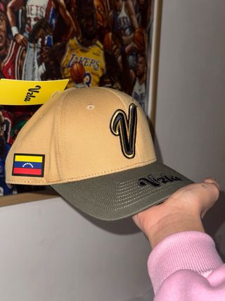 Gorra Vzla Venezuela Beige y Verde Militar