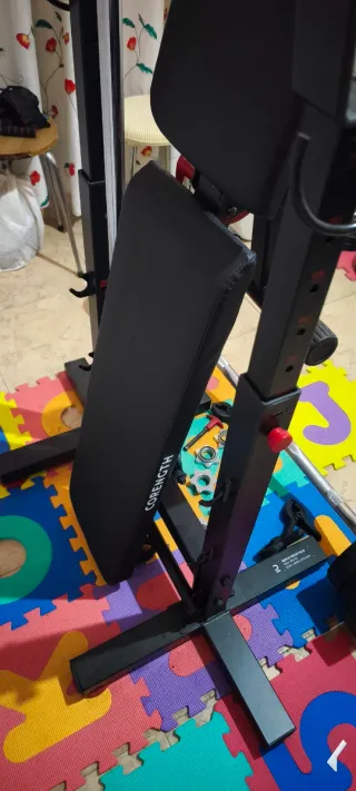 Banco musculación + juego pesas