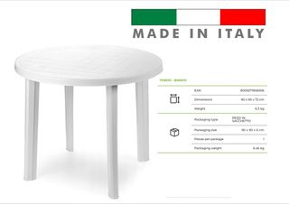 Tavolo Rotondo Bianco 90cm