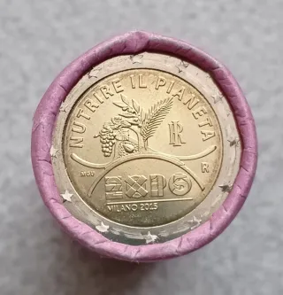 2 euros Italia 2015 Dante Expo Bandera