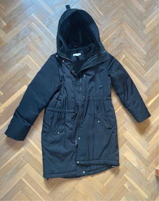 Abrigo H&M Negro Forro Grueso Talla M