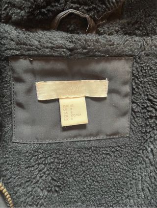 Abrigo H&M Negro Forro Grueso Talla M