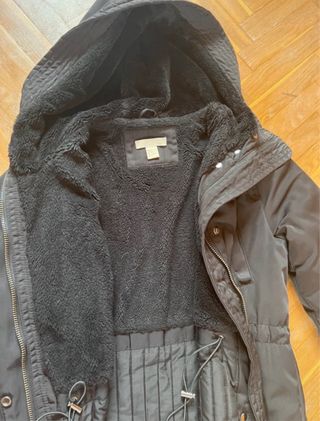Abrigo H&M Negro Forro Grueso Talla M