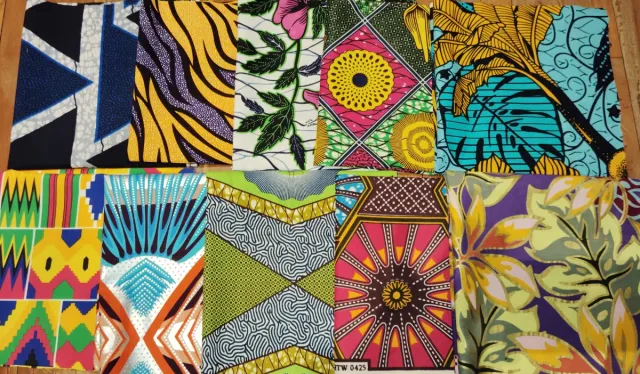 LOTE n° 1 retales tela wax africano