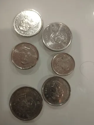 Lotto di 3 monete: Aruba, Canada, 10 centesimi