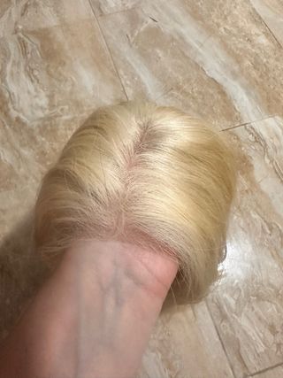 Peluca pelo humano rubio platino indetectable