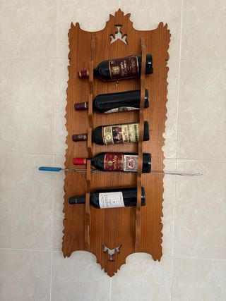 Botellero rústico de madera