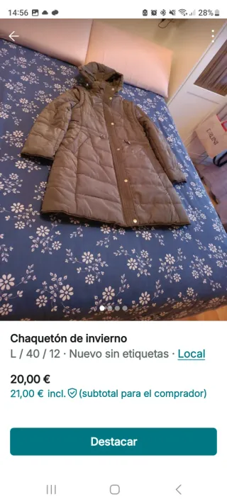 Chaquetón de invierno acolchado