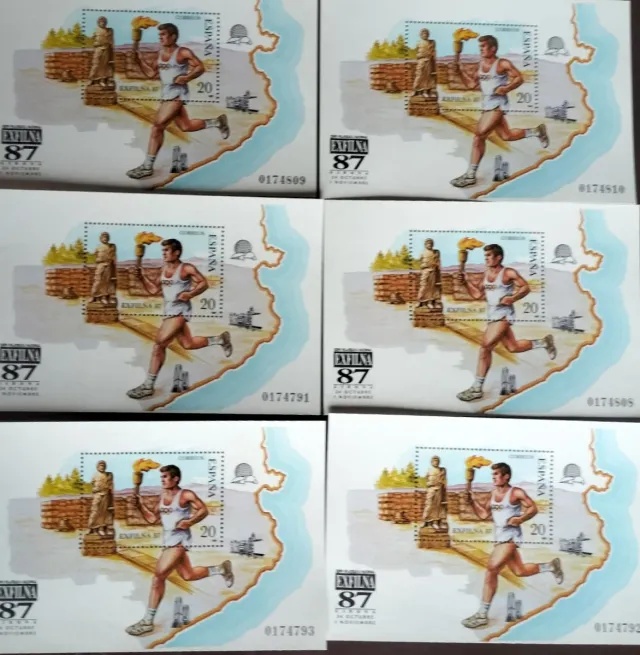 Giochi-Torcia Olimpica 6 Fogli Blocco 1987