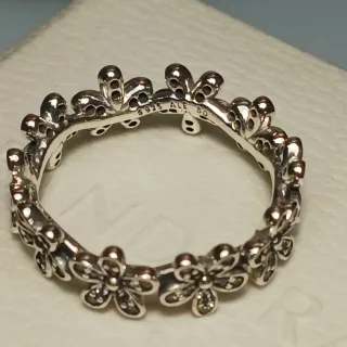 Anillo Pandora Flores Plata 925 y circonitas T52