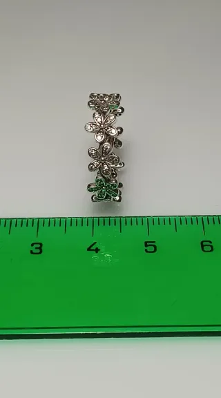 Anillo Pandora Flores Plata 925 y circonitas T52