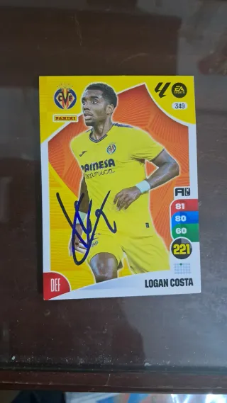 Cromo Logan Costa firmado Panini