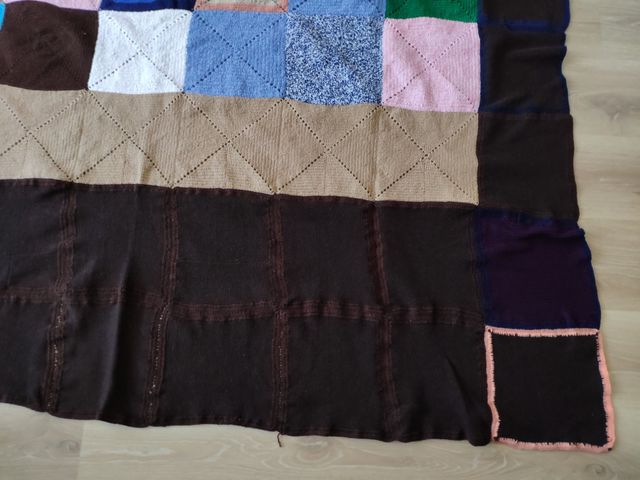 Manta patchwork lana hecha a mano 195x200