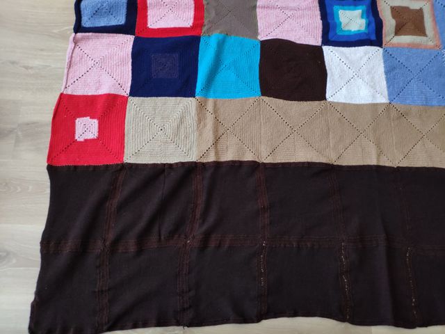 Manta patchwork lana hecha a mano 195x200