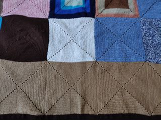 Manta patchwork lana hecha a mano 195x200