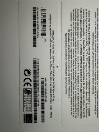 iPad Pro 12,9 3ª gen Wi-Fi + Cellular 64GB