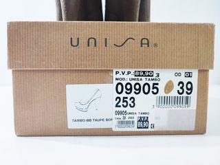 Unisa/ Tacones con plataforma piel nobuk beige 39