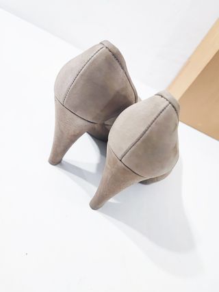 Unisa/ Tacones con plataforma piel nobuk beige 39