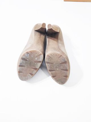 Unisa/ Tacones con plataforma piel nobuk beige 39