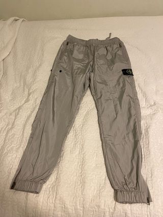 Stone Island Pantalones Chubasquero Talla M Gris