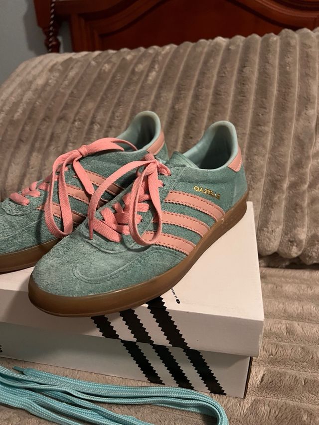 Adidas Gazelle Zapatillas Suede Rosa y Verde Azula