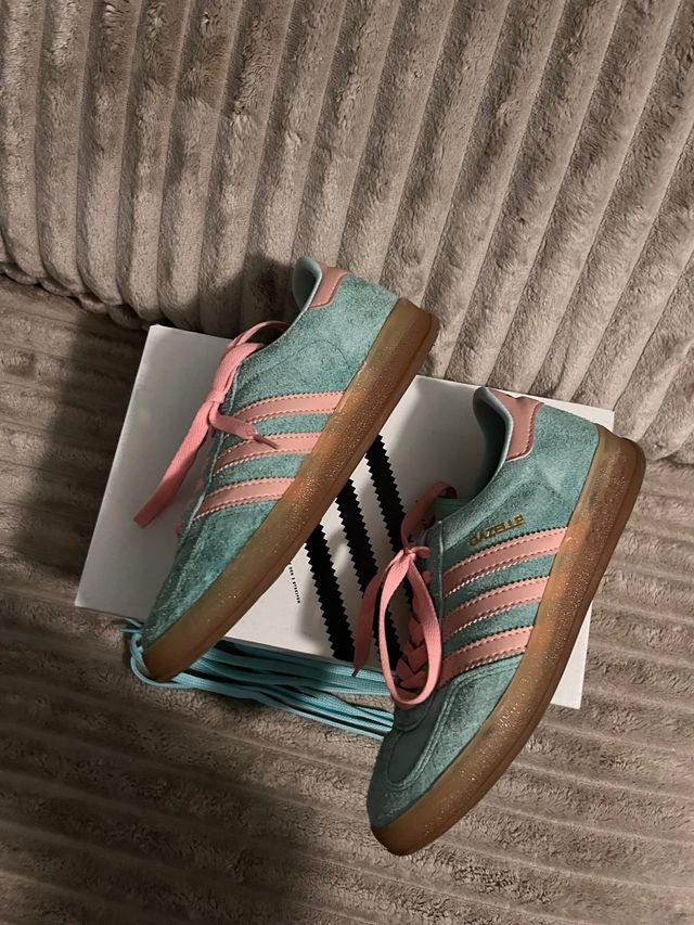Adidas Gazelle Zapatillas Suede Rosa y Verde Azula