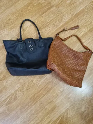 2 Carteras Mujer Negro y Marrón