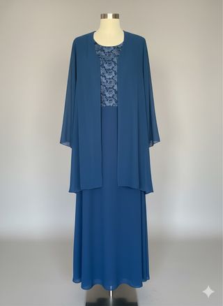 Vestido de Fiesta de Seda Azul