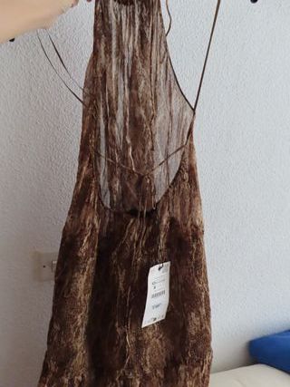 nuevo con etiqueta ZARA vestido gasa animal print