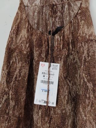 nuevo con etiqueta ZARA vestido gasa animal print