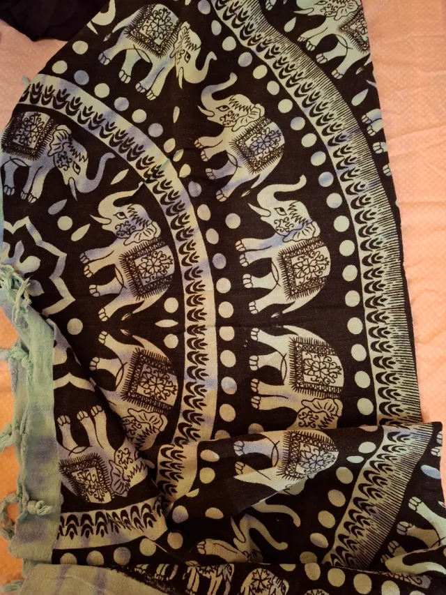 Toalla grande elefantes azul y negro pisci/playa