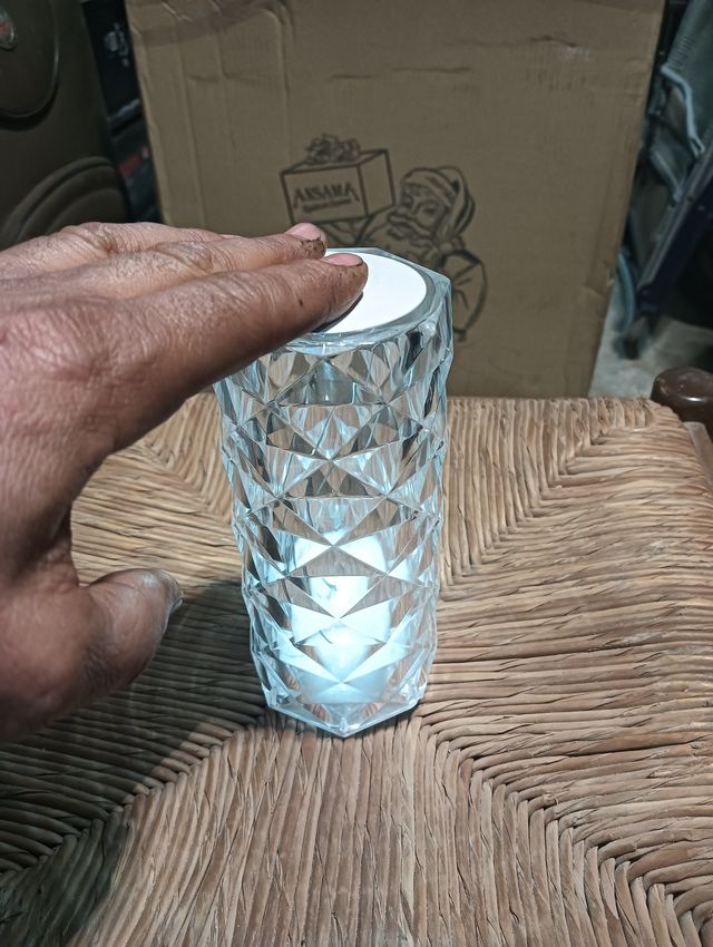 Lámpara LED Recargable Cristal