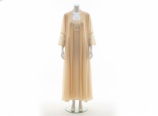 Vestido de Fiesta de Seda  Beige