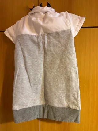 Vestito bambina vintage grigio bianco